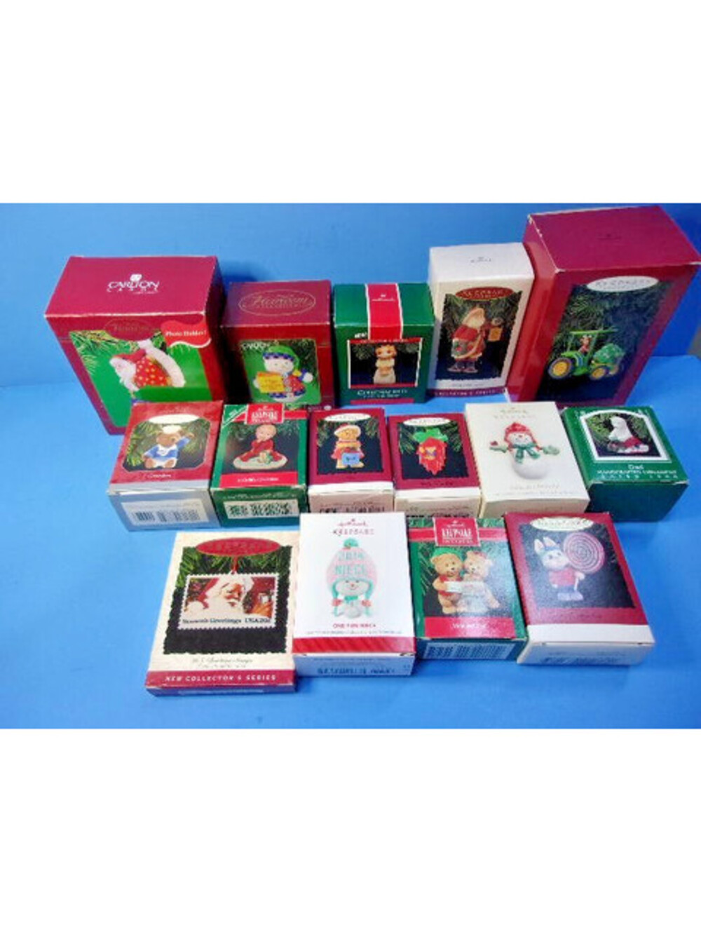 Lot of 15 Hallmark & Carlton Cards Vintage Christmas Ornaments Various Years IOB